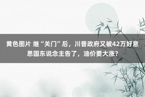 黄色图片 继“关门”后，川普政府又被42万好意思国东说念主告了，油价要大涨？