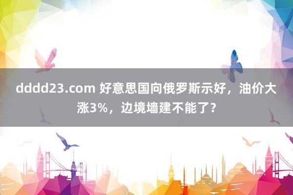 dddd23.com 好意思国向俄罗斯示好，油价大涨3%，边境墙建不能了？