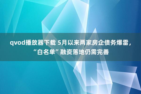 qvod播放器下载 5月以来两家房企债务爆雷，“白名单”融资落地仍需完善