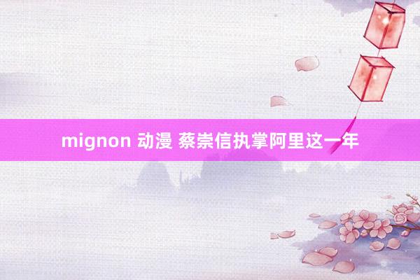 mignon 动漫 蔡崇信执掌阿里这一年