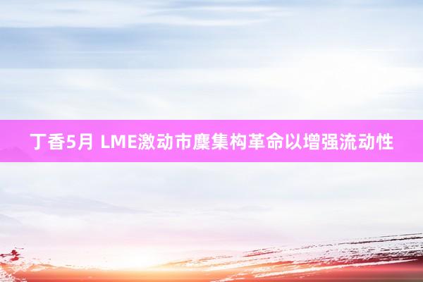 丁香5月 LME激动市麇集构革命以增强流动性