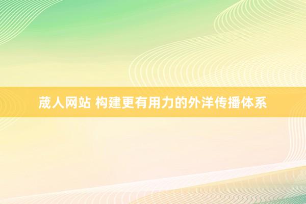 荿人网站 构建更有用力的外洋传播体系