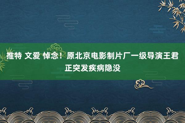 推特 文爱 悼念！原北京电影制片厂一级导演王君正突发疾病隐没