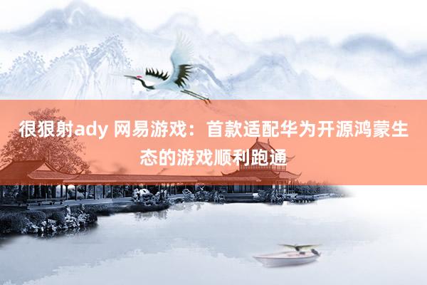 很狠射ady 网易游戏：首款适配华为开源鸿蒙生态的游戏顺利跑通